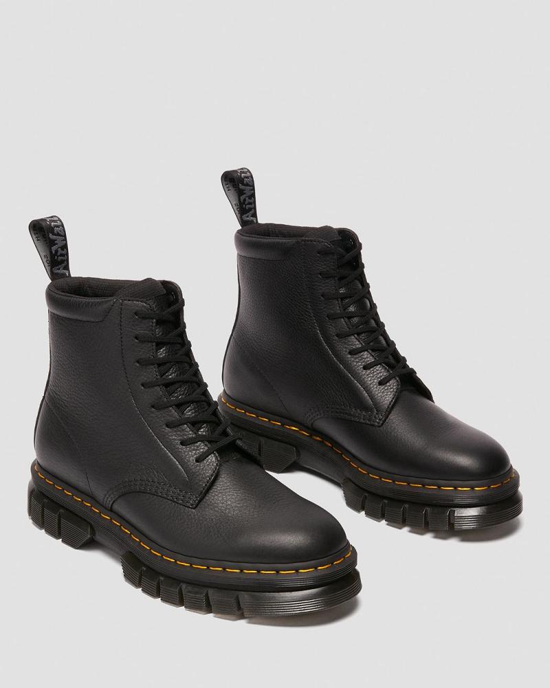 Dr Martens Rikard Lunar Leren Platform Laarzen Dames Zwart | NL 530EBC